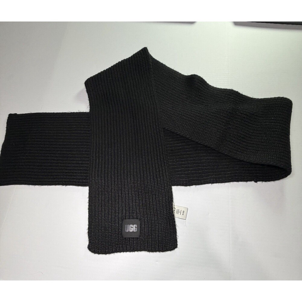 NWOT UGG Black Scarf 80 Inches Long 9 Wide Acrylic Wool Blend